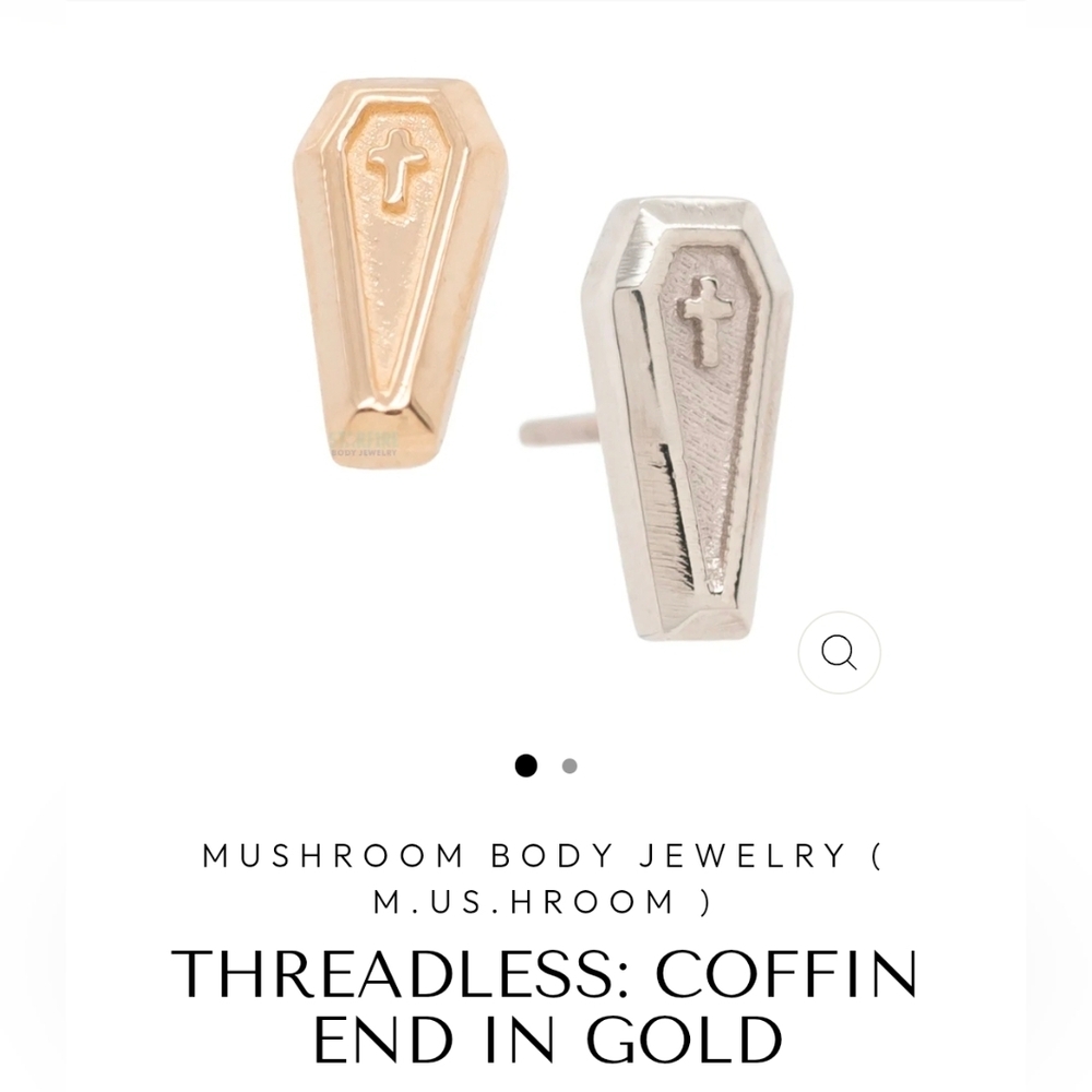 Coffin Earrings in Gold and Silver